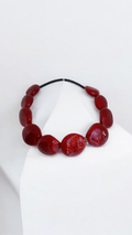 Lucrezia Collana con Perle in Vetro Soffiato di Murano Rosso | Gioiello Artigianale Elegante - MantoanMurano